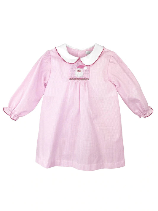 Pink Smocked Santa Dress