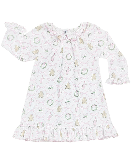 Christmas Bow Trellis Print Gown