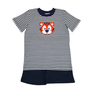 Navy Stripe Tiger App. Short Set