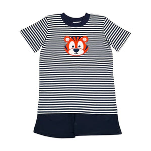 Navy Stripe Tiger App. Short Set