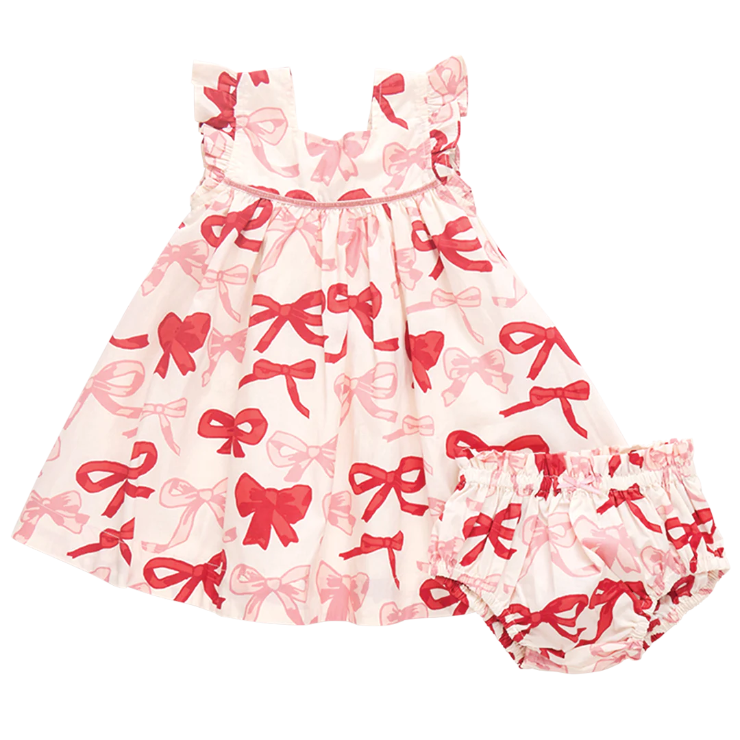 Camelia Dress Set- Valentine's Bows