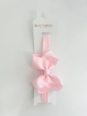Classic Bow on Band Light Pink
