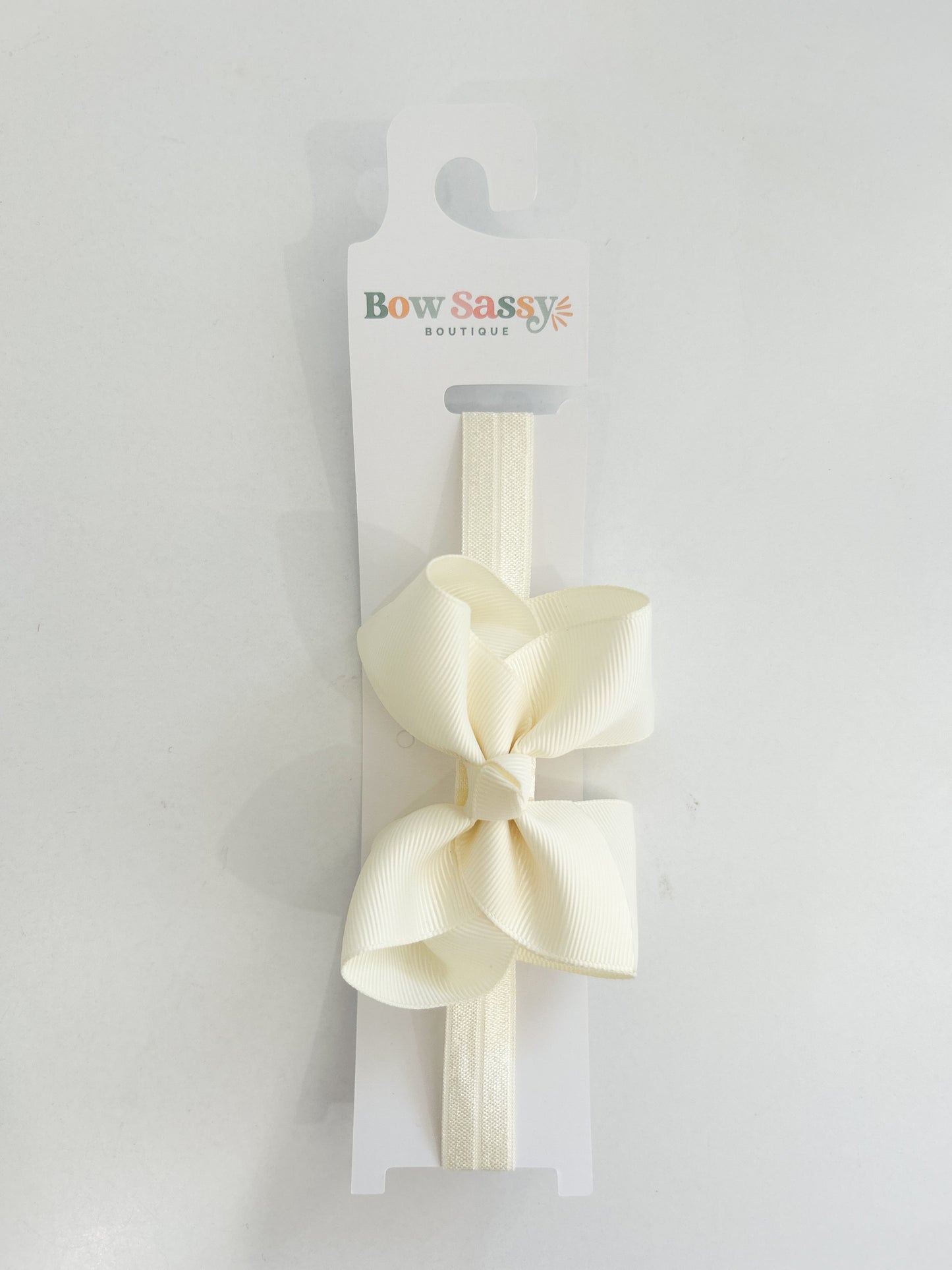 Classic Bow on Band-Antique White