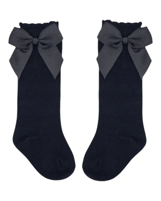 Black Knee Socks w/Bow