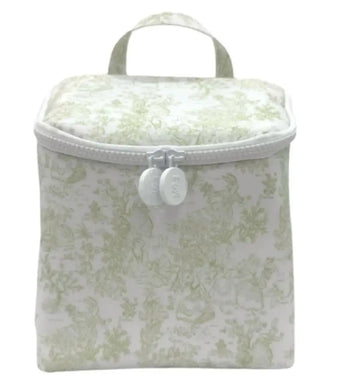 TRVL Design Take Away Lunch Bag- Green Bunny Toile