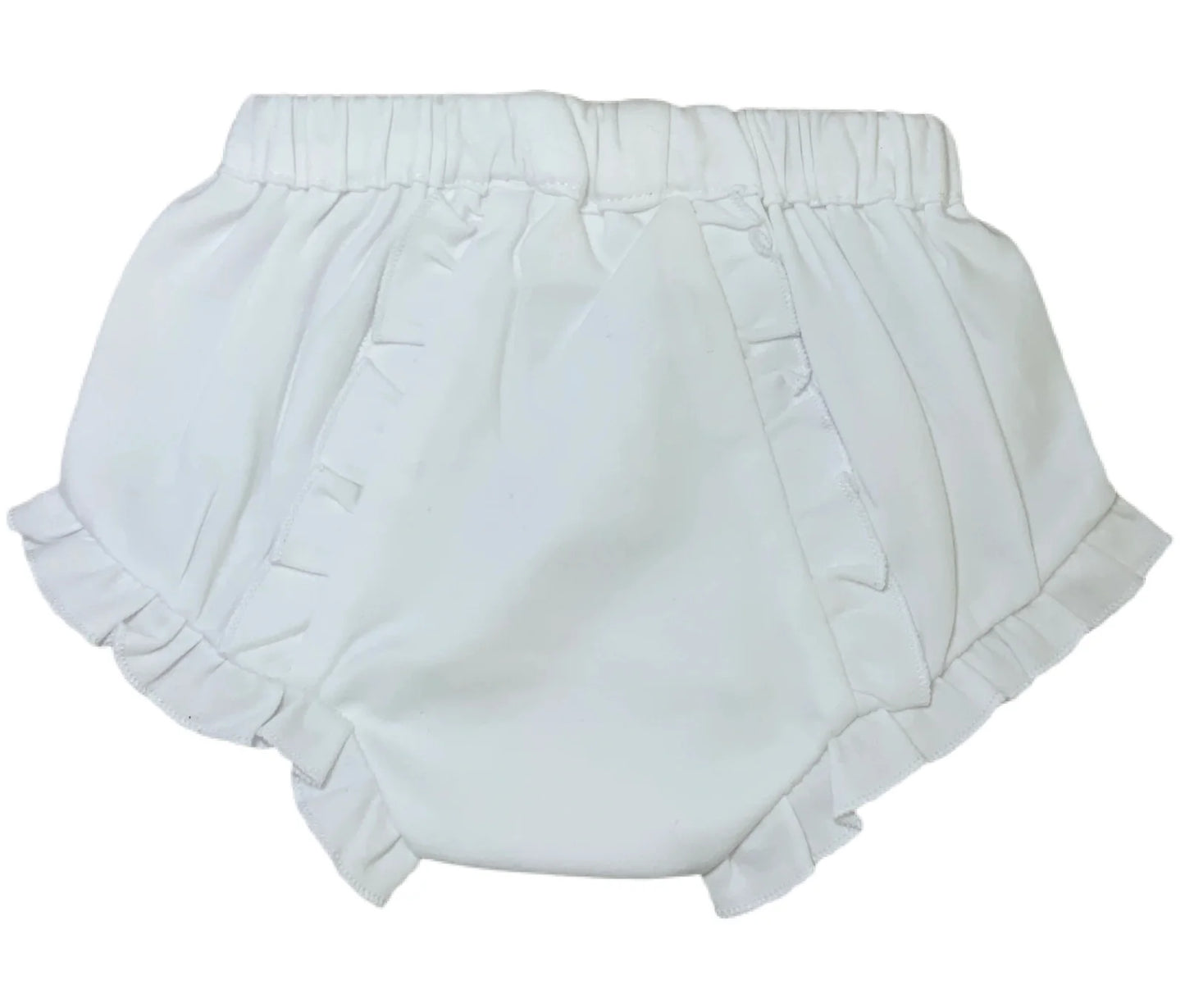 Knit Ruffle Bloomer White