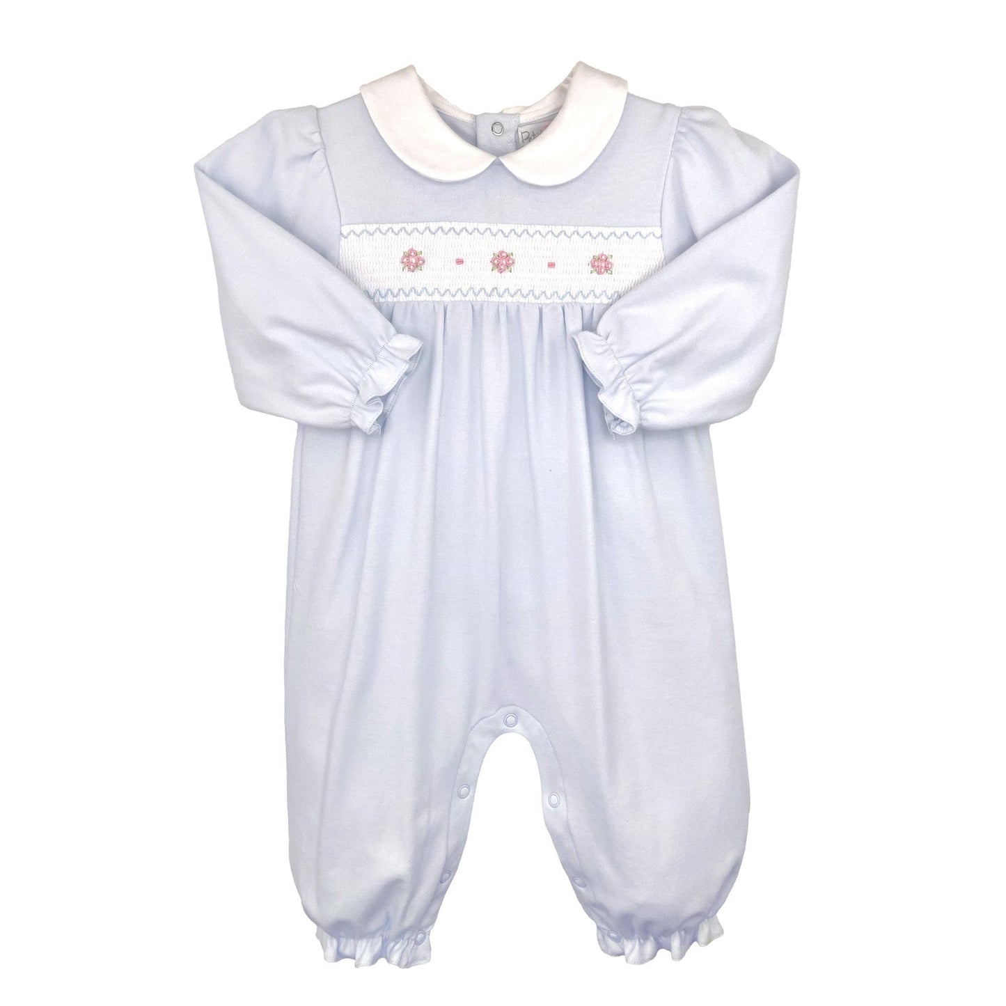 Blue Floral Smocked Longall