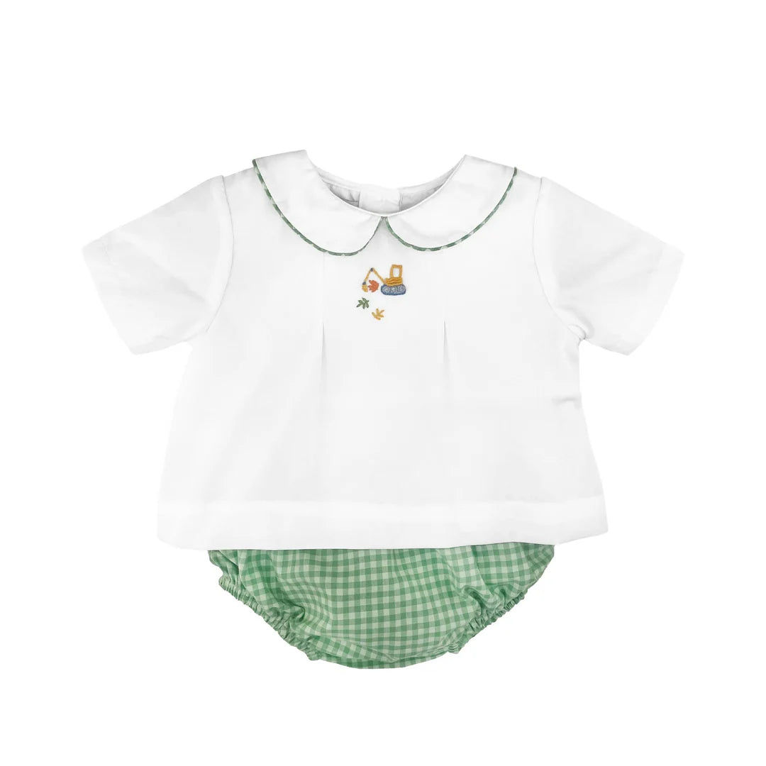 Fall Construction Emb. Diaper Set