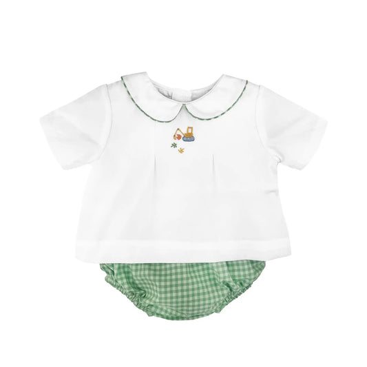 Fall Construction Emb. Diaper Set