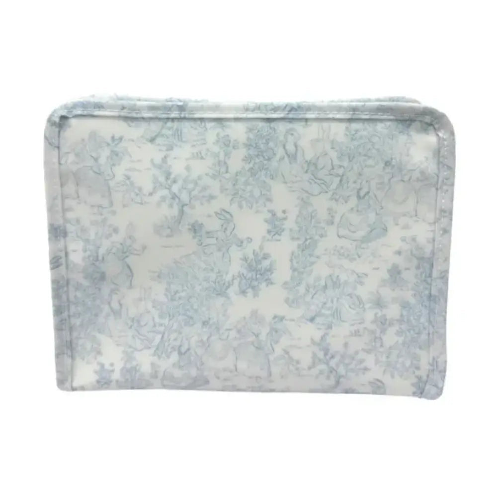 Bunny Toile Blue Medium Zip Pouch