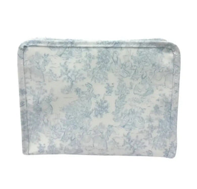 Bunny Toile Blue Medium Zip Pouch