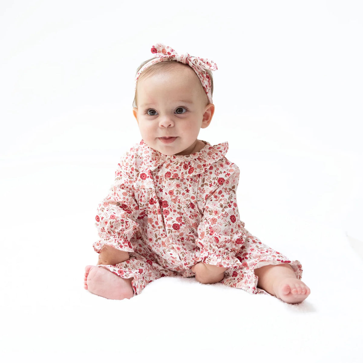Serene Floral Ruffle Collar Romper