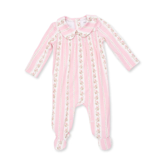Antoinette Stripe Smocked Peter Pan Footie