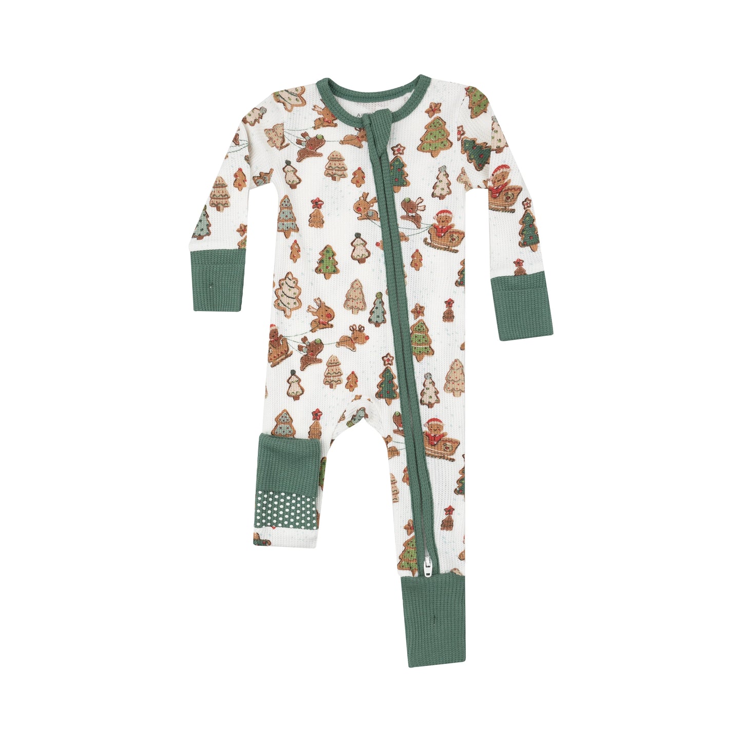 Gingerbread Sleigh Ride- 2 Way Zipper Romper