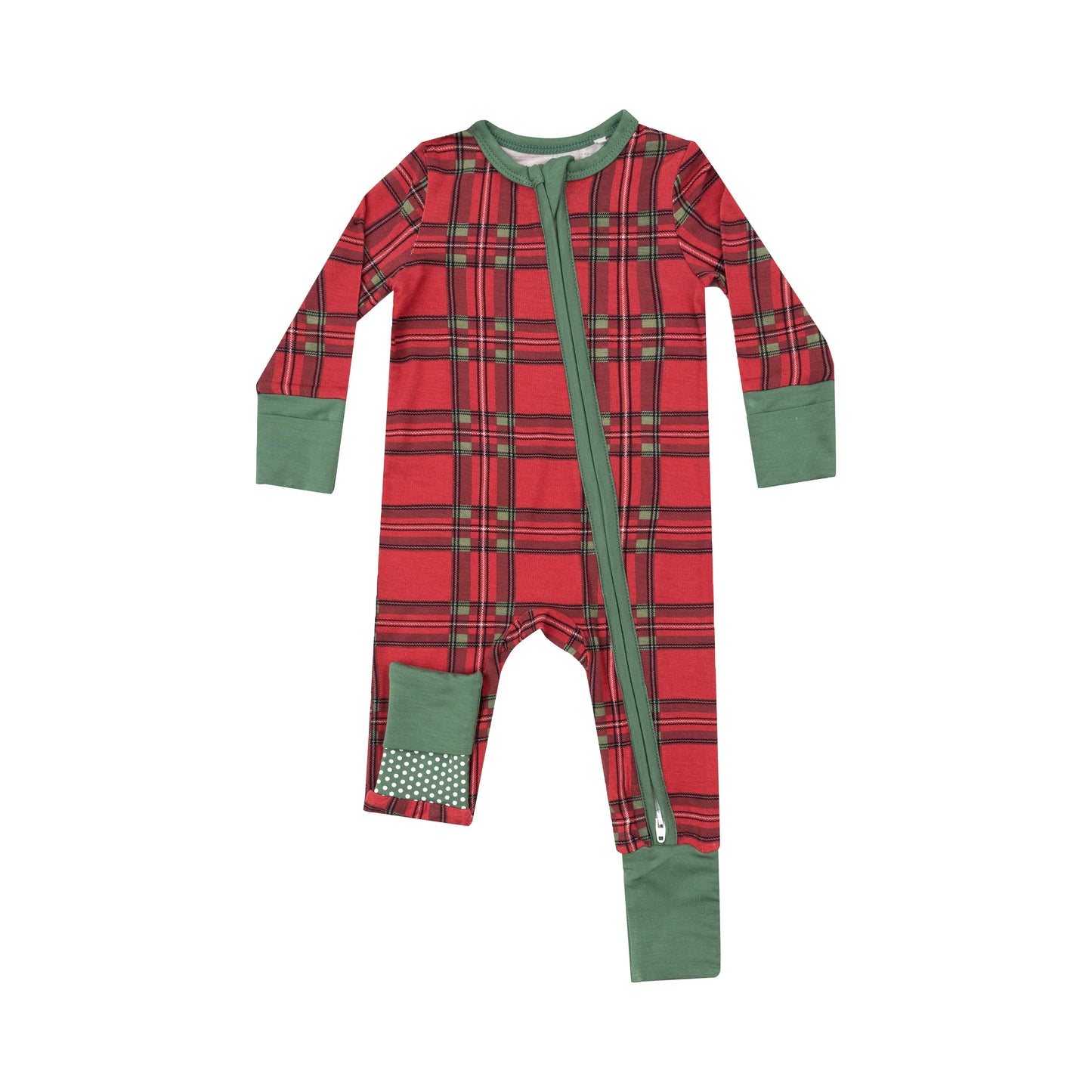 Vintage Holiday Plaid-2 Way Zipper Romper