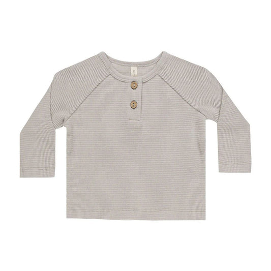 Henley Knit Top- Fog