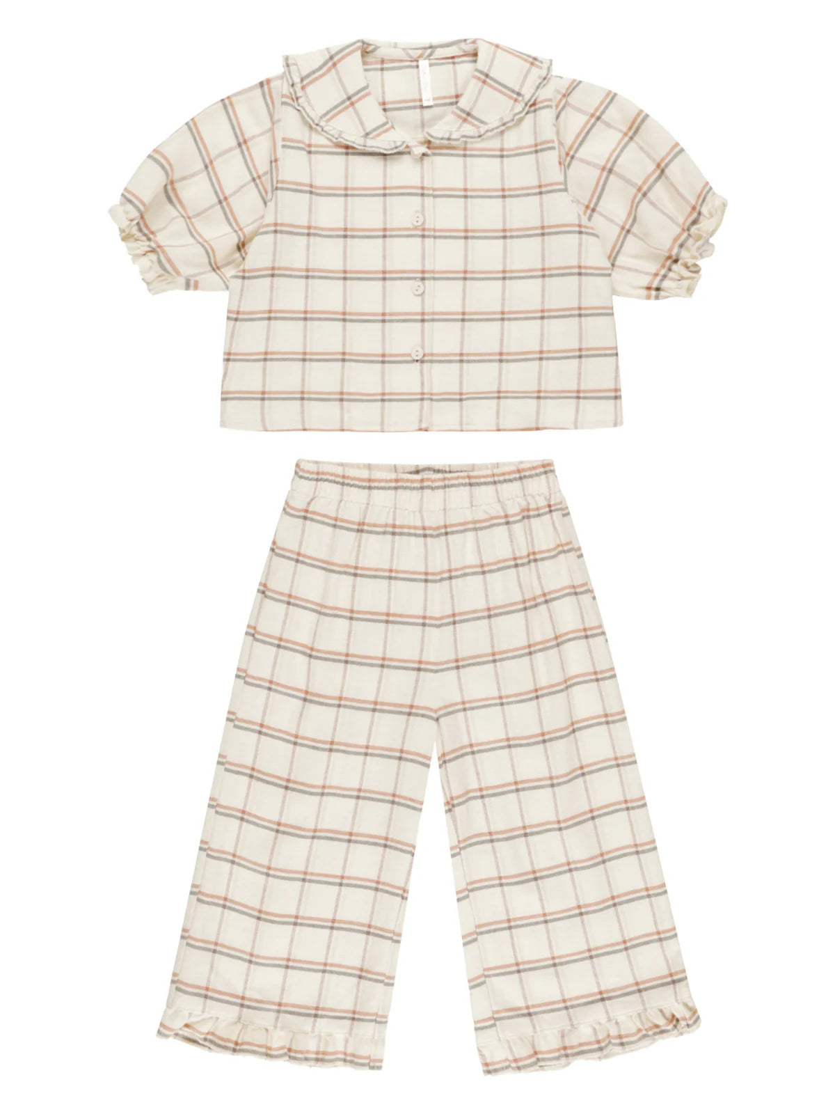 Ruffle Pajamas- Holiday Plaid