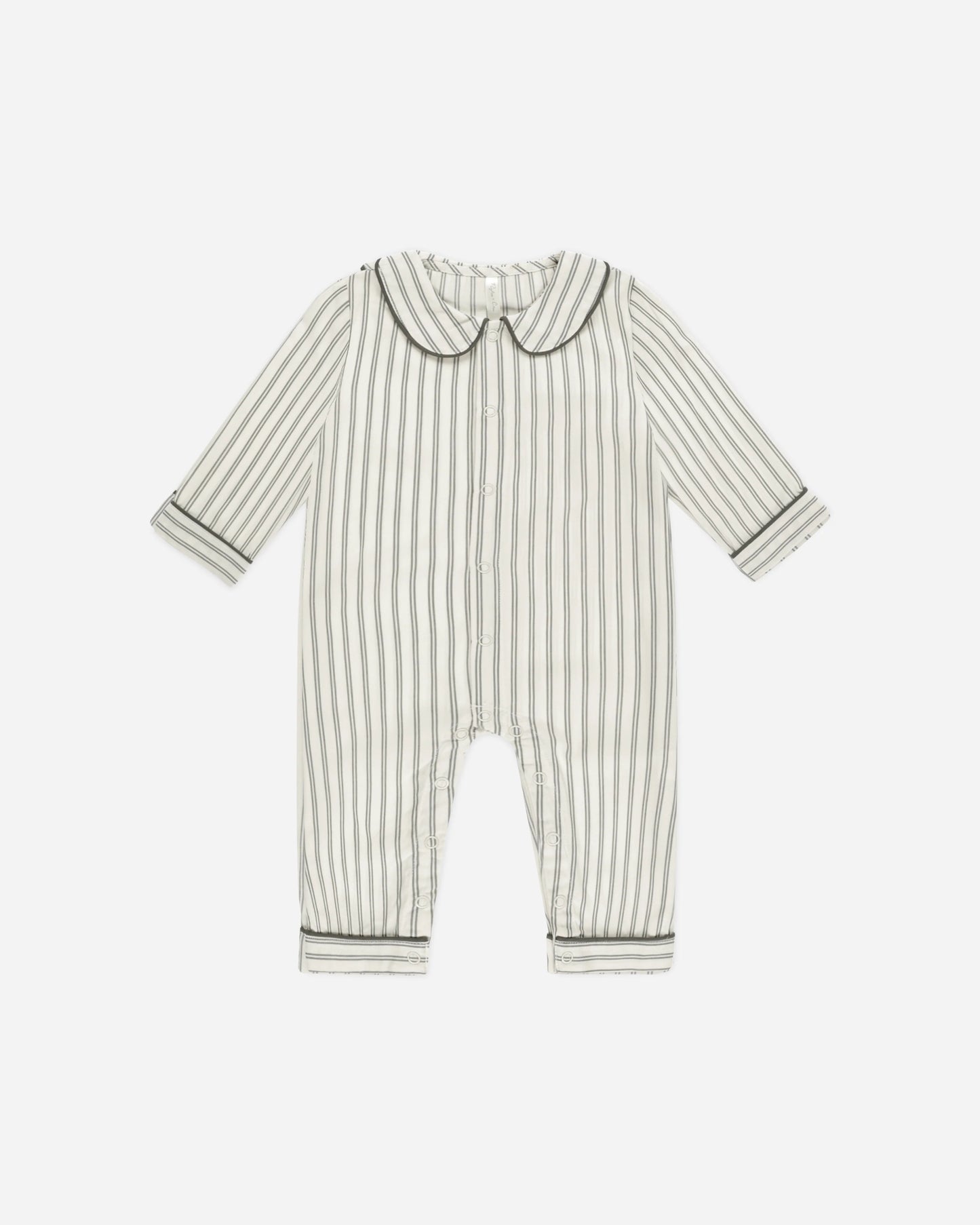 Baby Pajama Romper- Forest Pinstripe