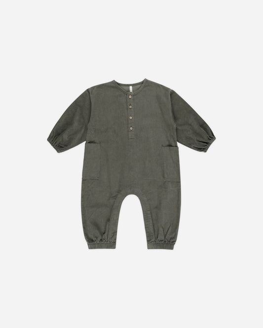 Relaxed Corduroy Jumpsuit- Forest