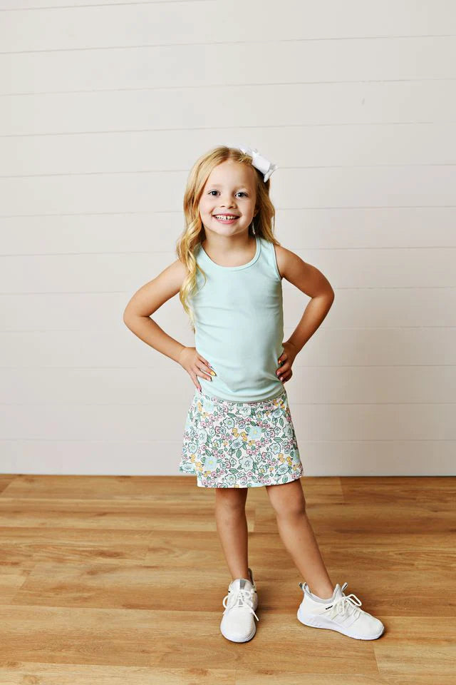 Aqua Bloom Tennis Skirt