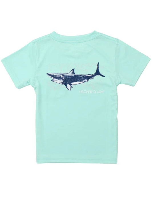 Performance Tee- Topo Shark Seafoam