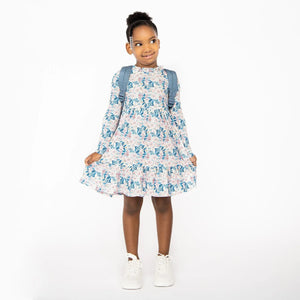 Once and Floral Toddler Neck Ruffle Dress