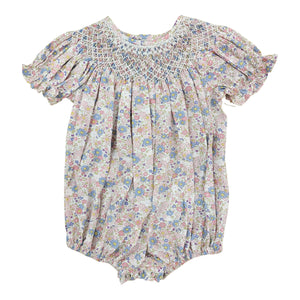 Alice Pink Floral Smocked Bubble
