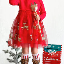 Load image into Gallery viewer, Reindeer Sequin Christmas L/S Tutu Dress