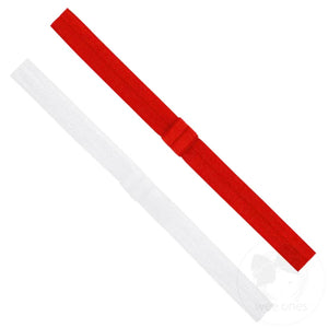 Elastic Bow Babybands- Red/White