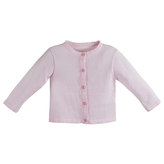 Scallop Edge Cardigan- Pink