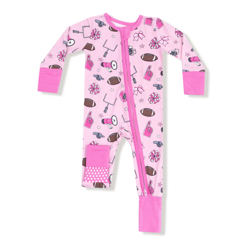 Game Day- Pink 2 Way Zipper Romper