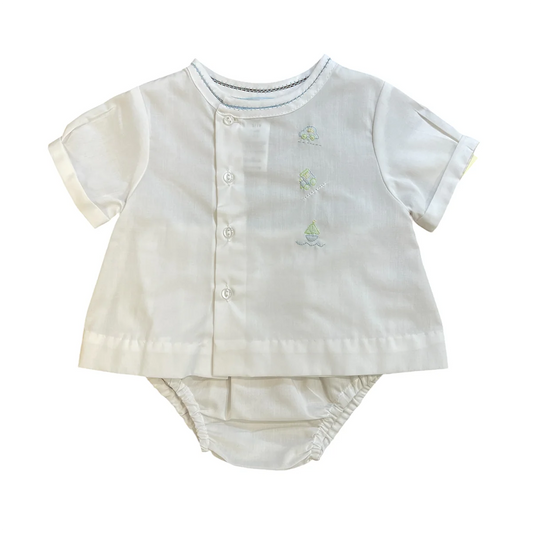 Emb. Transportation Diaper Cover Set