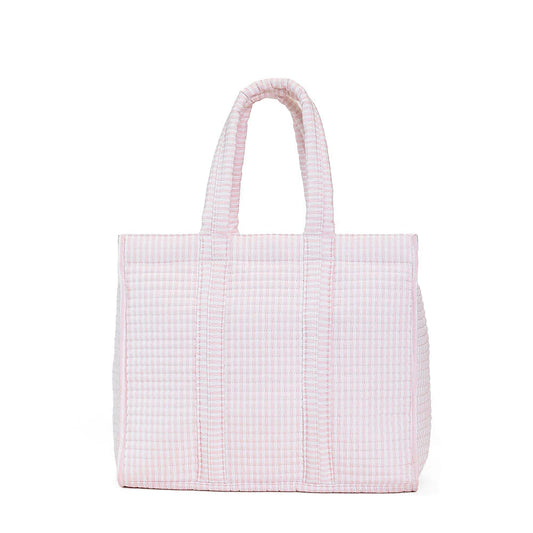 TRVL Quilted Go Go Tote- Pimlico Stripe Pink