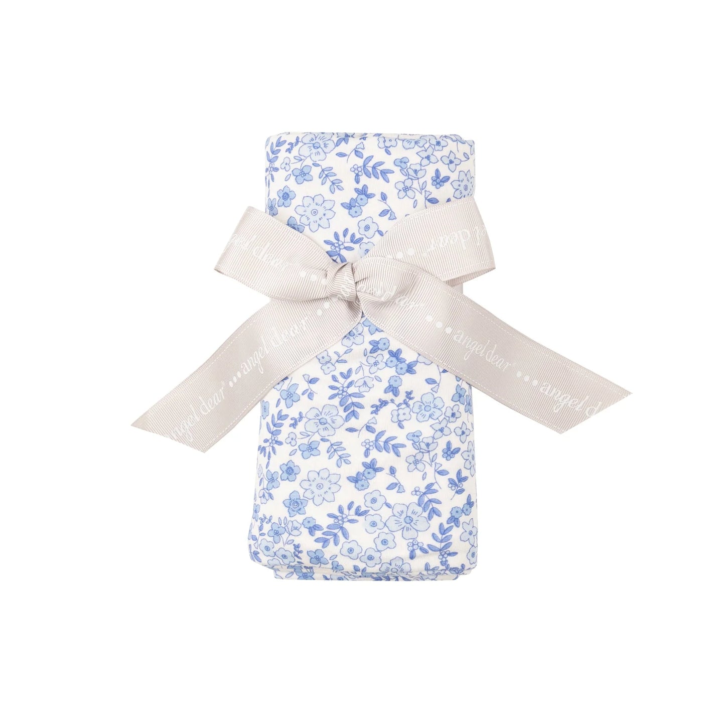 Blue Calico Floral Swaddle Blanket