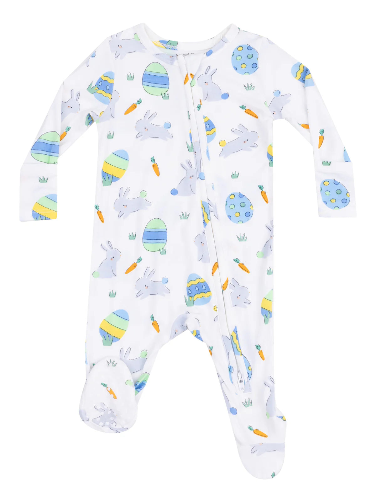 Easter Bunnies Blue- 2 Way Zipper Footie