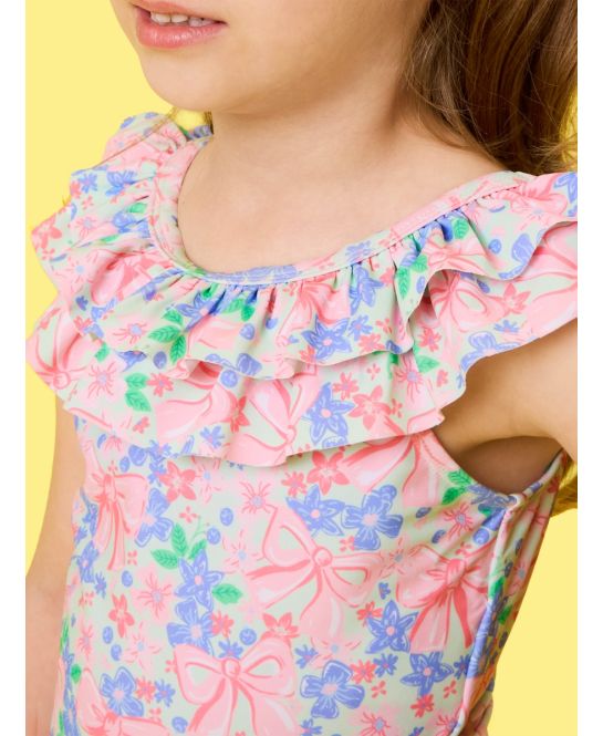 Bow Blooms Ruffle Tankini