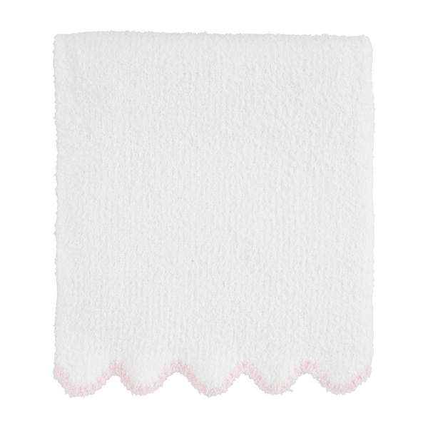 Pink Scallop Chenille Blanket