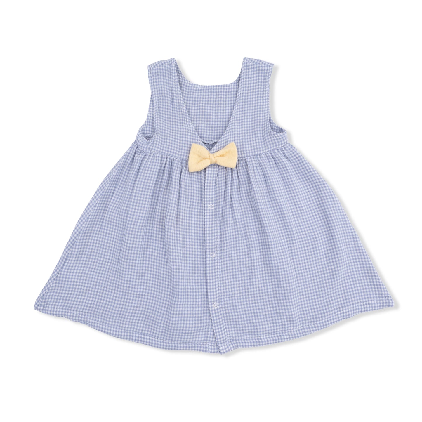Micro Gingham Blue Blizzard- Infant Dress & Bloomer