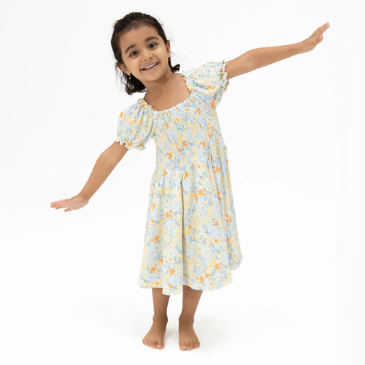 Georgia Floral- Smocked Dress & Bloomer