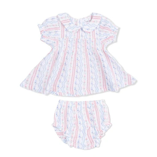 Tulip Striped- Smocked Dress Set