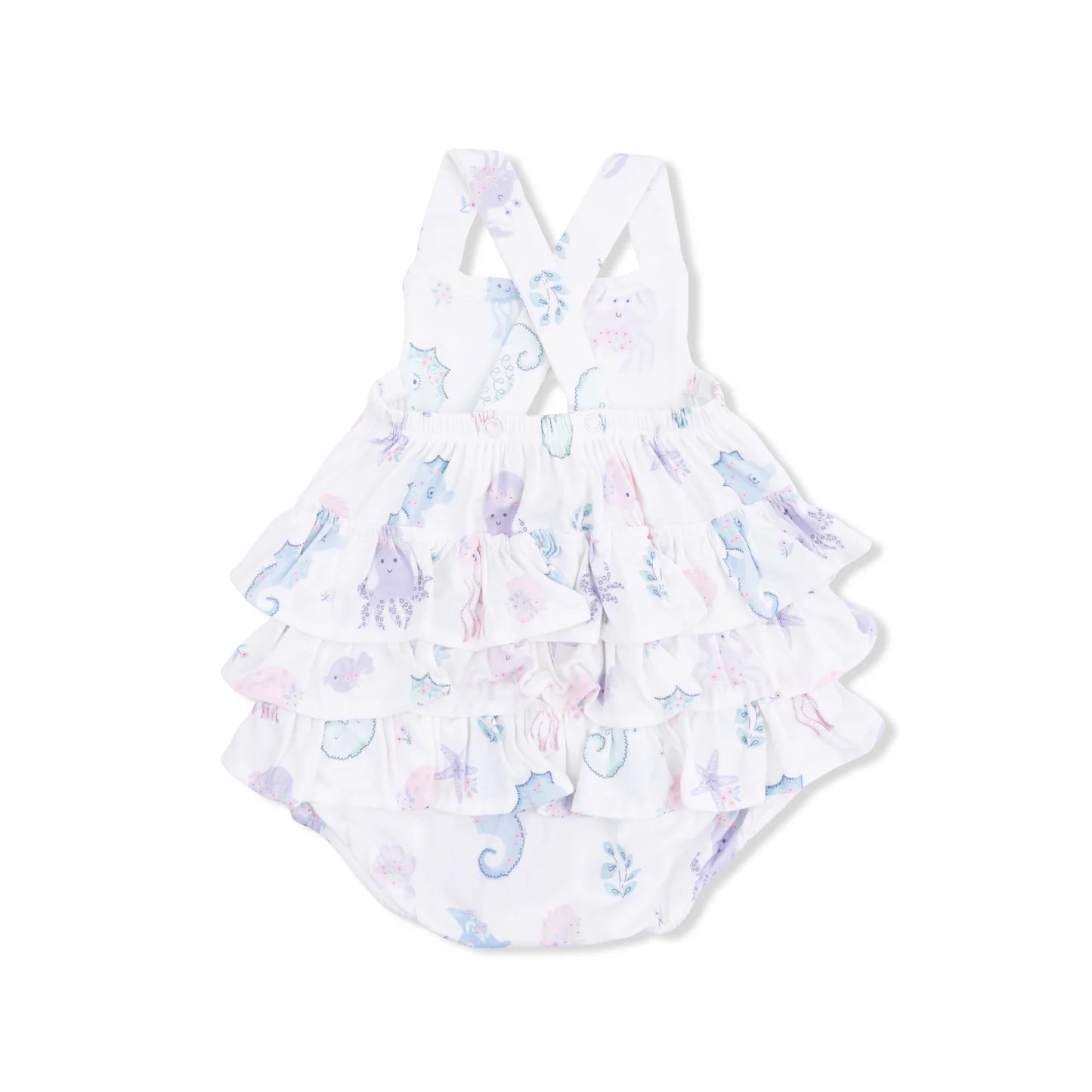 Floral Sea Creatures- Ruffle Sunsuit
