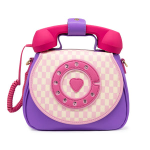 Ring Ring Phone Purse-Pastel Checkerboard