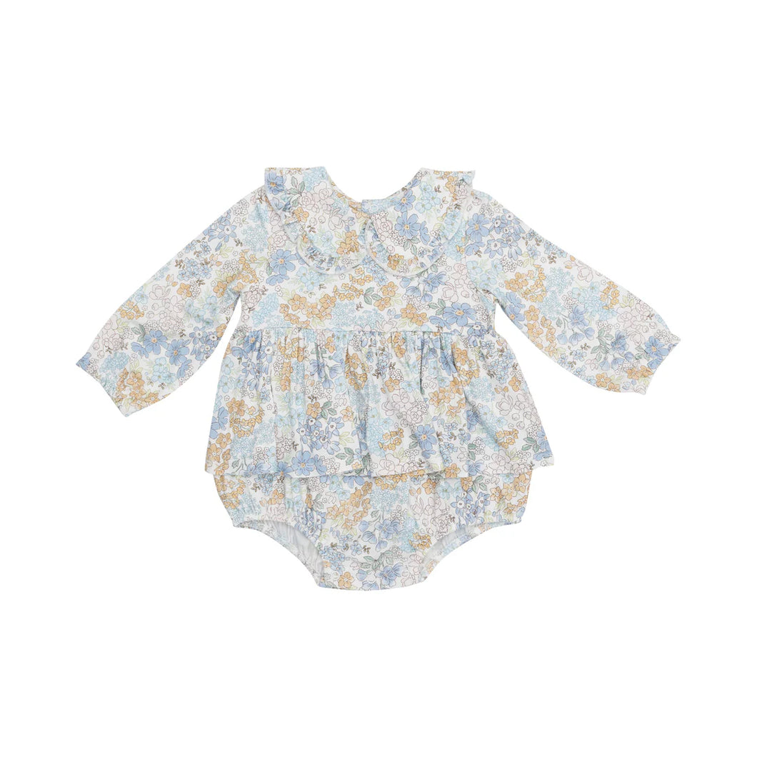 Edith's Floral- Ruffle Peter Pan Collar Bubble