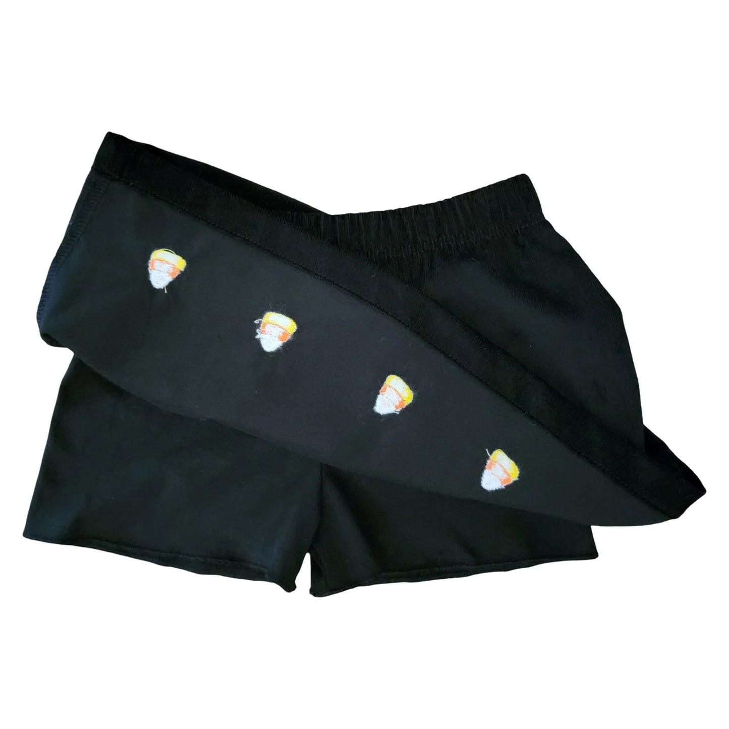 Black Cord Skirt Emb. Candy Corn