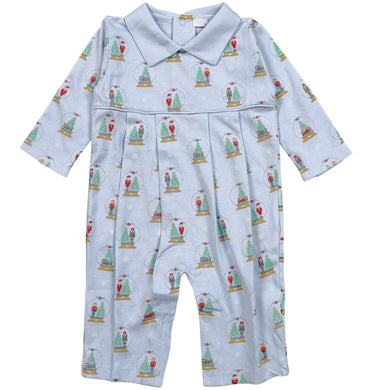 Blue Christmas Snow Globes Pima Romper