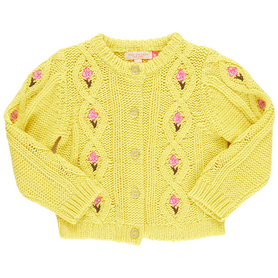 Dalia Diamond Sweater Yellow Floral Embroidery