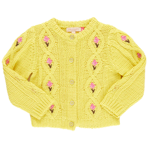Dalia Diamond Sweater Yellow Floral Embroidery