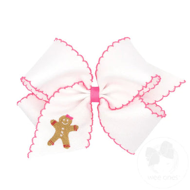 Weeones Emb. Gingerbread Moonstitch Bow