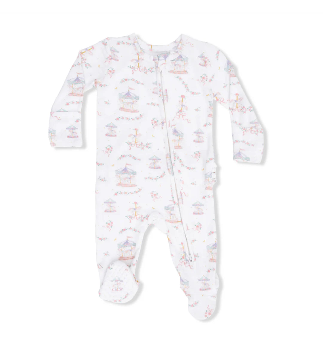 Carousel w/ Bows-2 way Ruffle Footie