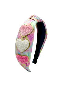 Varsity Tie Dye Heart Knot Headband